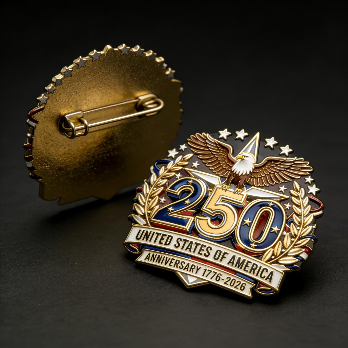 Commemorative 250th Anniversary Eagle Lapel Pin – Patriotic USA Enamel Badge for America’s Semiquincentennial🔥