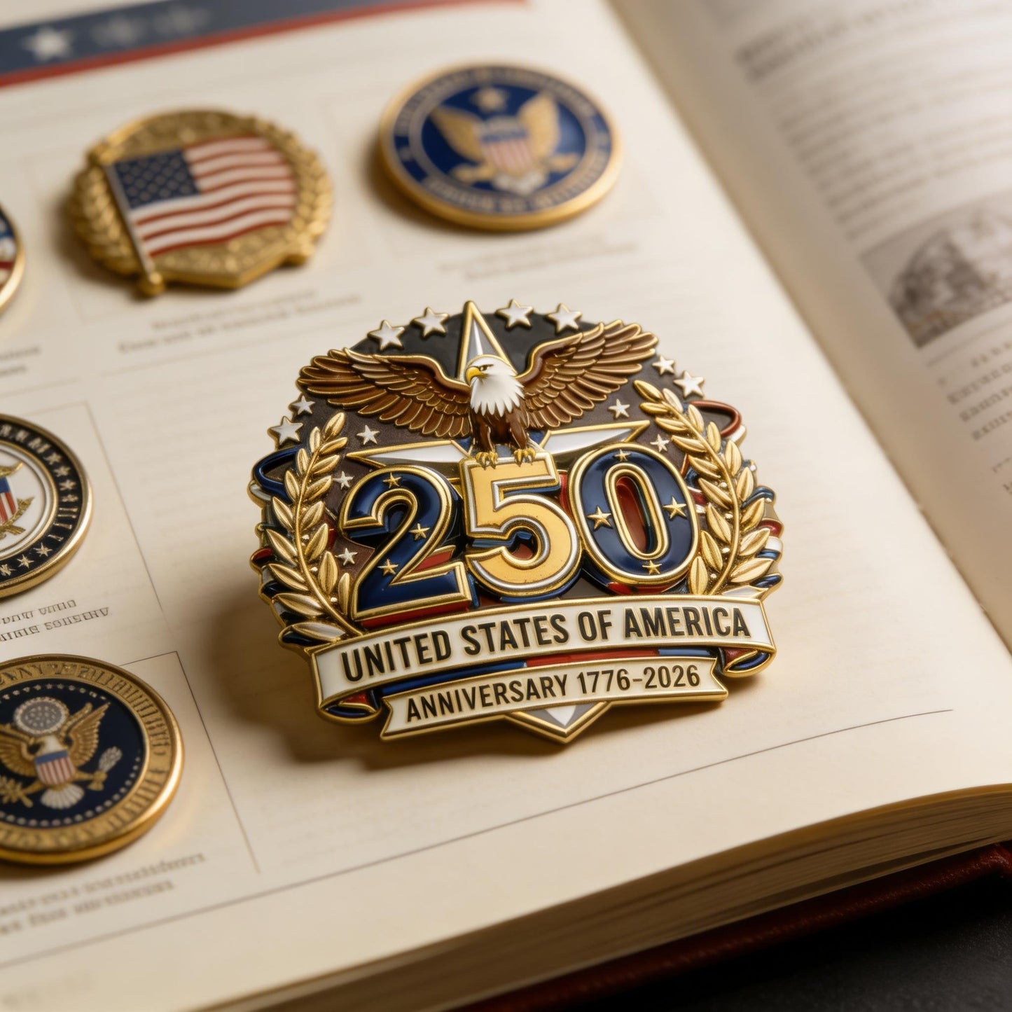 Commemorative 250th Anniversary Eagle Lapel Pin – Patriotic USA Enamel Badge for America’s Semiquincentennial🔥