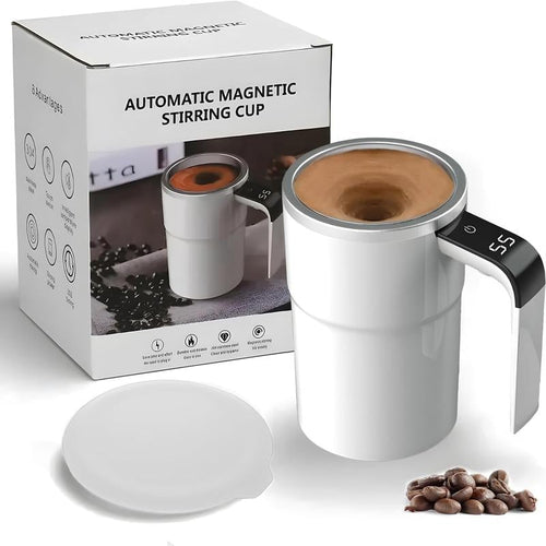 Electric coffee mug with a built-in LCD thermometer